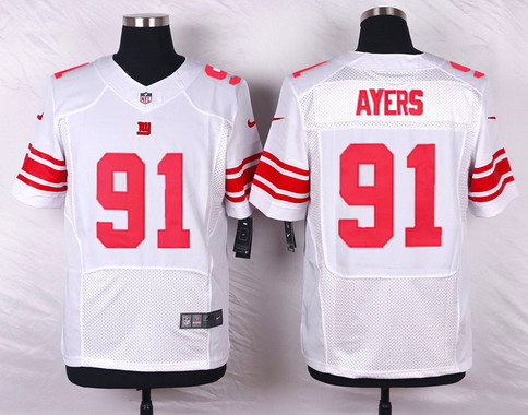 Men's New York Giants #91 Robert Ayers White Road NFL Nike Elite Jersey