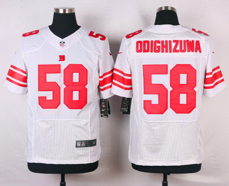 Men's New York Giants #58 Owamagbe Odighizuwa White Road NFL Nike Elite Jersey
