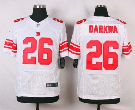 Men's New York Giants #26 Orleans Darkwa White Road NFL Nike Elite Jersey