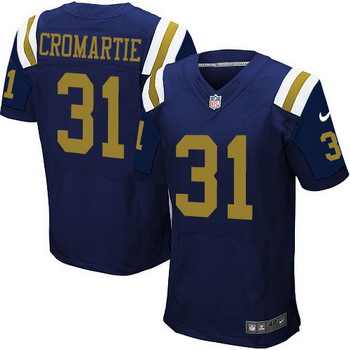 Men's New York Jets #31 Antonio Cromartie Navy Blue Alternate NFL Nike Elite Jersey