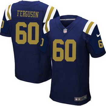Men's New York Jets #60 D'Brickashaw Ferguson Navy Blue Alternate NFL Nike Elite Jersey