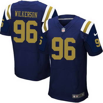 Men's New York Jets #96 Muhammad Wilkerson Navy Blue Alternate NFL Nike Elite Jersey