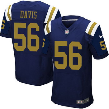 Men's New York Jets #56 Demario Davis Navy Blue Alternate NFL Nike Elite Jersey