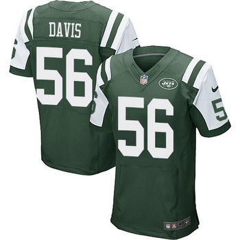 Men's New York Jets #56 Demario Davis Green Team Color NFL Nike Elite Jersey