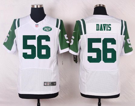 Men's New York Jets #56 Demario Davis White Road NFL Nike Elite Jersey