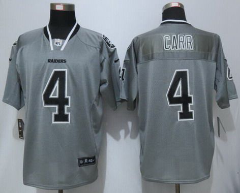 Men's Oakland Raiders #4 Derek Carr Lights Out Gray NFL Nike Elite Jersey