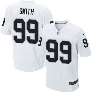 Men's Oakland Raiders #99 Aldon Smith White Road NFL Nike Elite Jersey