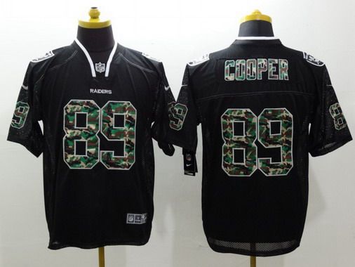 Men's Oakland Raiders #89 Amari Cooper Black With Camo Fashion NFL Nike Elite Jersey