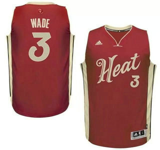 Men's Miami Heat #3 Dwyane Wade Revolution 30 Swingman 2015 Christmas Day Red Jersey
