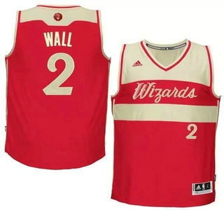 Men's Washington Wizards #2 John Wall Revolution 30 Swingman 2015 Christmas Day Red Jersey