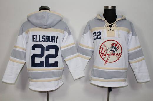 Men's New York Yankees #22 Jacoby Ellsbury White Home MLB Hoodie