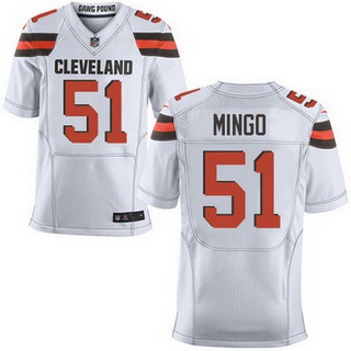 Men's Cleveland Browns #51 Barkevious Mingo White Road 2015 NFL Nike Elite Jersey