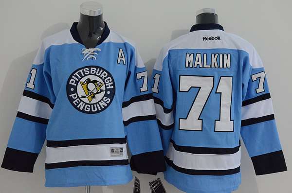 Youth Pittsburgh Penguins #71 Evgeni Malkin Alternate Light Blue NHL Reebok