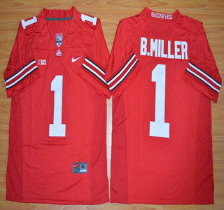 Ohio State Buckeyes #1 Baxton Miller Red 2015 College Football Nike Limited Jersey