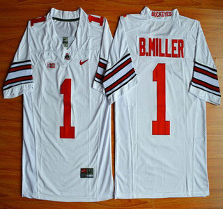 Ohio State Buckeyes #1 Baxton Miller White 2015 College Football Nike Limited Jersey