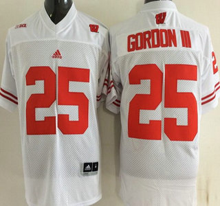 Wisconsin Badgers #25 Golden Tate III White College Football Jersey
