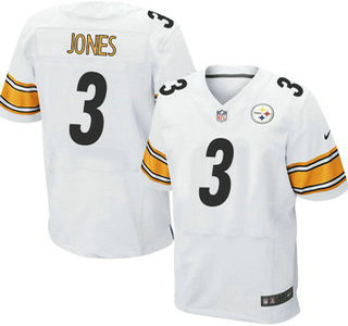 Men's Pittsburgh Steelers #3 Landry Jones White Road NFL Nike Elite Jersey