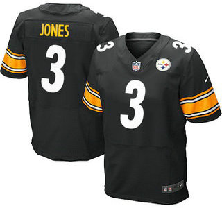 Men's Pittsburgh Steelers #3 Landry Jones Black Team Color NFL Nike Elite Jersey