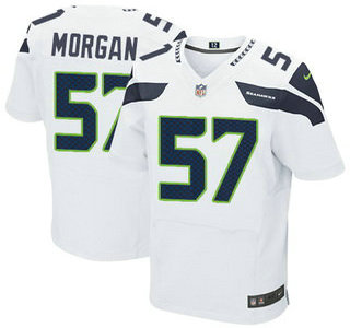 Men's Seattle Seahawks #57 Mike Morgan White Road NFL Nike Elite Jersey