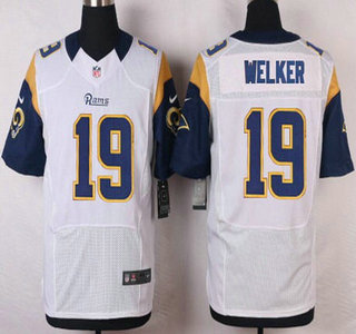Men's St. Louis Rams #19 Wes Welker White Road NFL Nike Elite Jersey