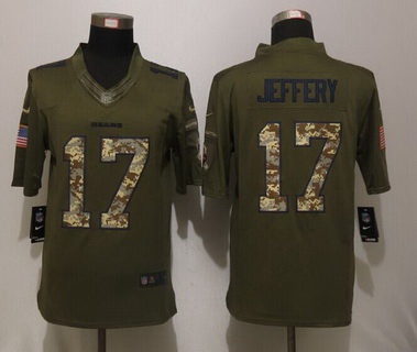 Men's Chicago Bears #17 Alshon Jeffery Green Salute To Service 2015 NFL Nike Limited Jersey