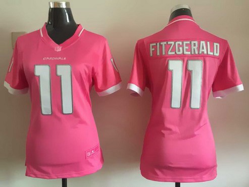 Women's Arizona Cardinals #11 Larry Fitzgerald Pink Bubble Gum 2015 NFL Jersey