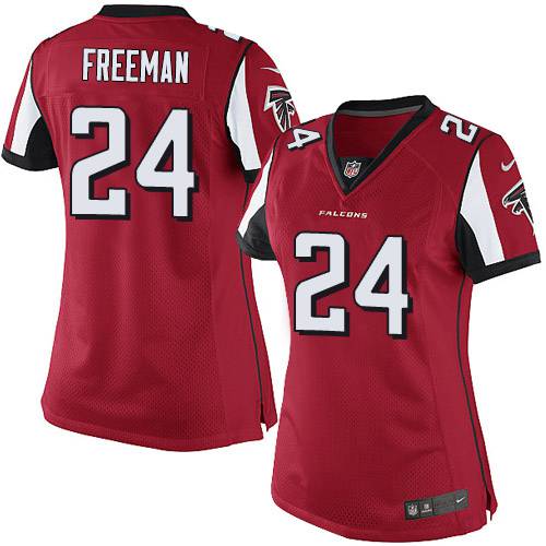 Women's Atlanta Falcons #24 Devonta Freeman Red Team Color NFL Nike Game Jersey