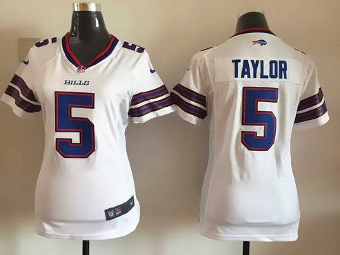 Women's Buffalo Bills #5 Tyrod Taylor White Road NFL Nike Game Jersey