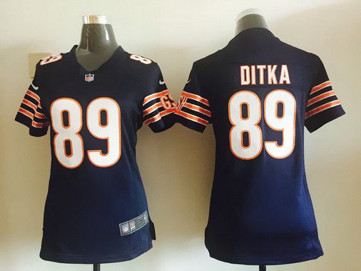 Women's Chicago Bears #89 Mike Ditka Navy Blue Retired Player NFL Nike Game Jersey
