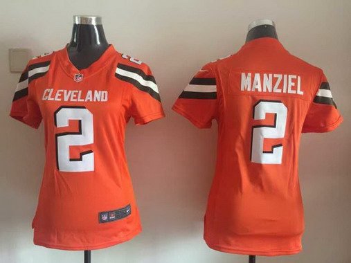 Women's Cleveland Browns #2 Johnny Manziel Orange Team Color 2015 NFL Nike Game Jersey