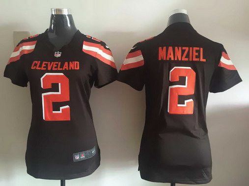 Women's Cleveland Browns #2 Johnny Manziel Brown Team Color 2015 NFL Nike Game Jersey