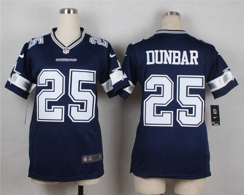 Women's Dallas Cowboys #25 Lance Dunbar Navy Blue Team Color NFL Nike Game Jersey