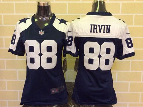 Women's Dallas Cowboys #88 Michael Irvin Navy Blue Thanksgiving Retired Player NFL Nike Game Jersey