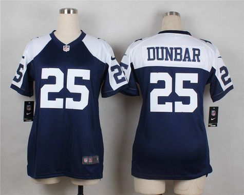 Women's Dallas Cowboys #25 Lance Dunbar Navy Blue Thanksgiving Alternate NFL Nike Game Jersey