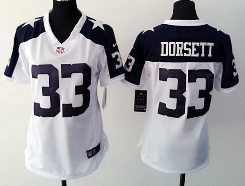 Women's Dallas Cowboys #33 Tony Dorsett White Thanksgiving Retired Player NFL Nike Game Jersey