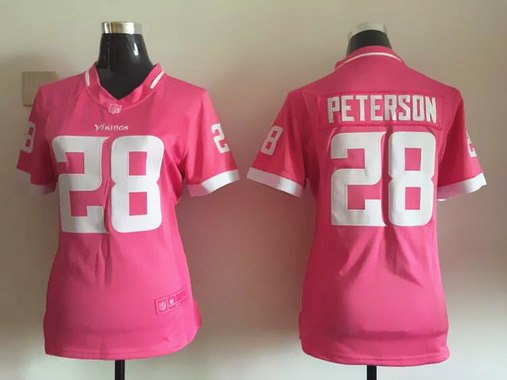 Women's Minnesota Vikings #28 Adrian Peterson Pink Bubble Gum 2015 NFL Jersey