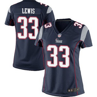 Women's New England Patriots #33 Dion Lewis Navy Blue Team Color NFL Nike Game Jersey