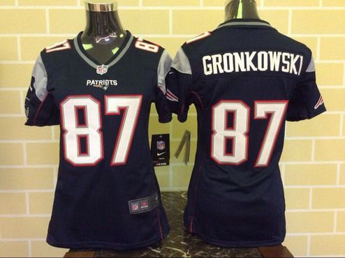 Women's New England Patriots #87 Rob Gronkowski Navy Blue Team Color 2015 NFL Nike Game Jersey