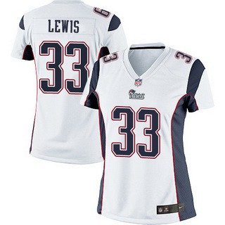 Women's New England Patriots #33 Dion Lewis White Road NFL Nike Game Jersey
