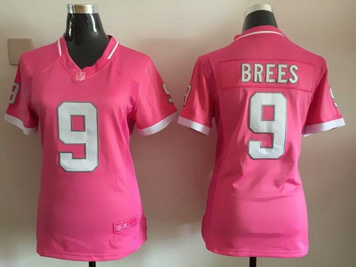 Women's New Orleans Saints #9 Drew Brees Pink Bubble Gum 2015 NFL Jersey