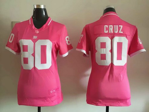 Women's New York Giants #80 Victor Cruz Pink Bubble Gum 2015 NFL Jersey