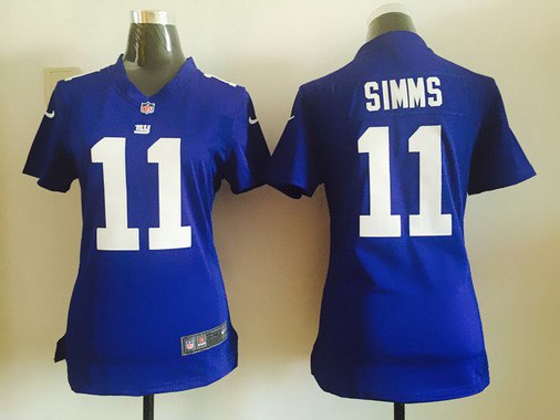 Women's New York Giants #11 Phil Simms Royal Blue Retired Player NFL Nike Game Jersey