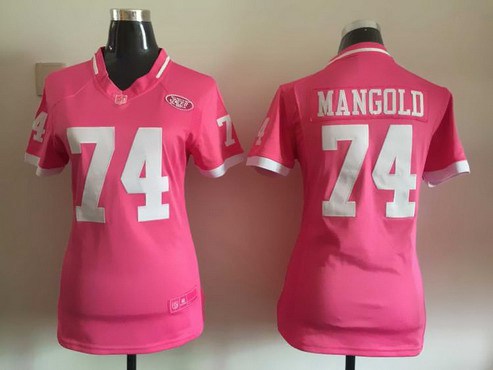Women's New York Jets #74 Nick Mangold Pink Bubble Gum 2015 NFL Jersey