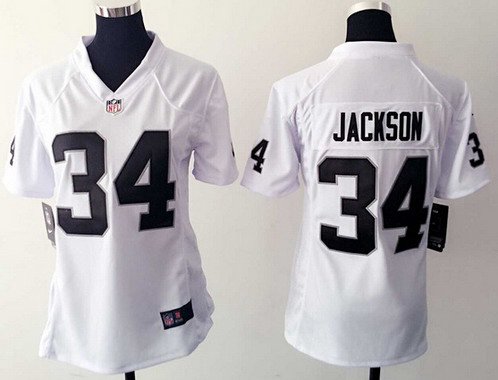 Women's Oakland Raiders #34 Bo Jackson White Retired Player NFL Nike Game Jersey