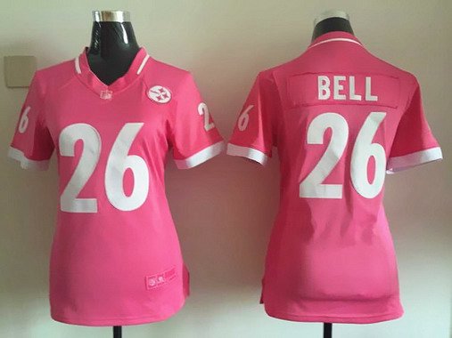 Women's Pittsburgh Steelers #26 LeVeon Bell Pink Bubble Gum 2015 NFL Jersey