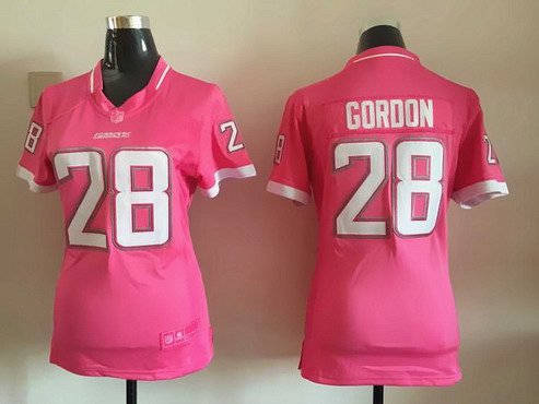 Women's San Diego Chargers #28 Melvin Gordon Pink Bubble Gum 2015 NFL Jersey