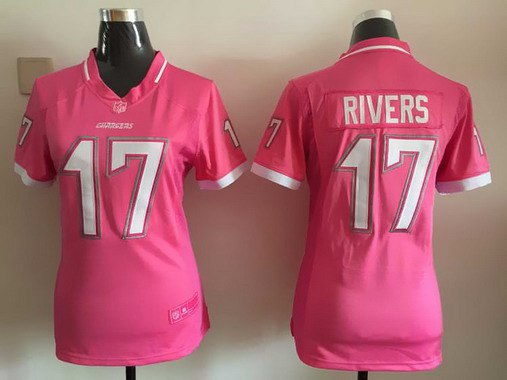 Women's San Diego Chargers #17 Philip Rivers Pink Bubble Gum 2015 NFL Jersey