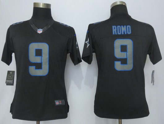 Women's Dallas Cowboys #9 Tony Romo Black Impact NFL Nike Limited Jersey