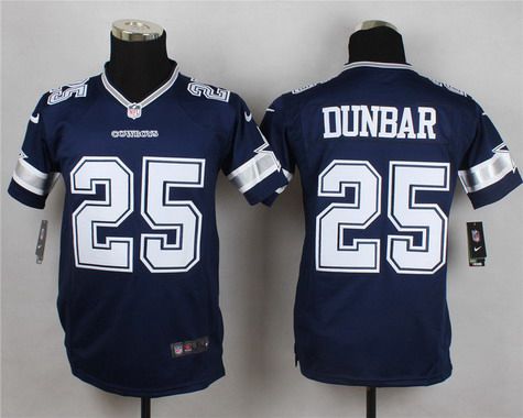 Youth Dallas Cowboys #25 Lance Dunbar Navy Blue Team Color NFL Nike Game Jersey