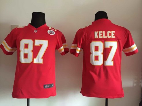 Youth Kansas City Chiefs #87 Travis Kelce Red Team Color NFL Nike Game Jersey